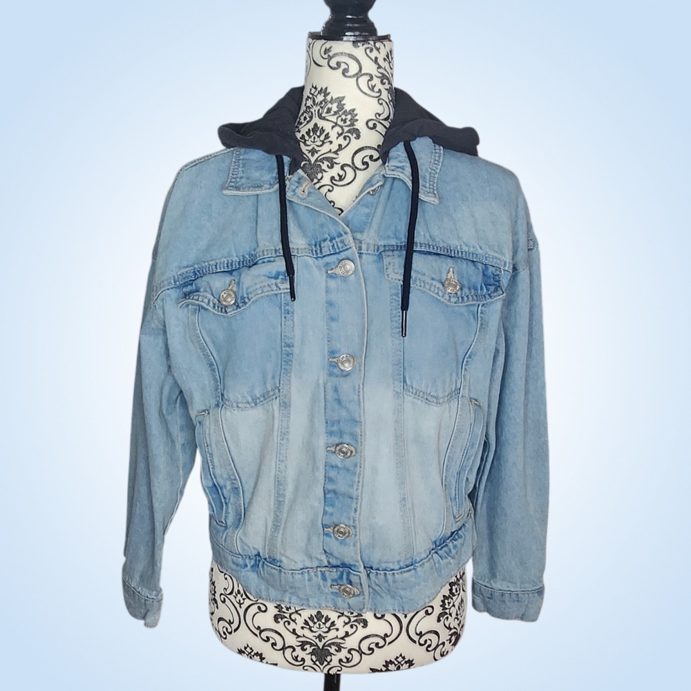 EIGHTYTWO Cropped Denim Jacket With Hood - Small - Picture 5 of 8